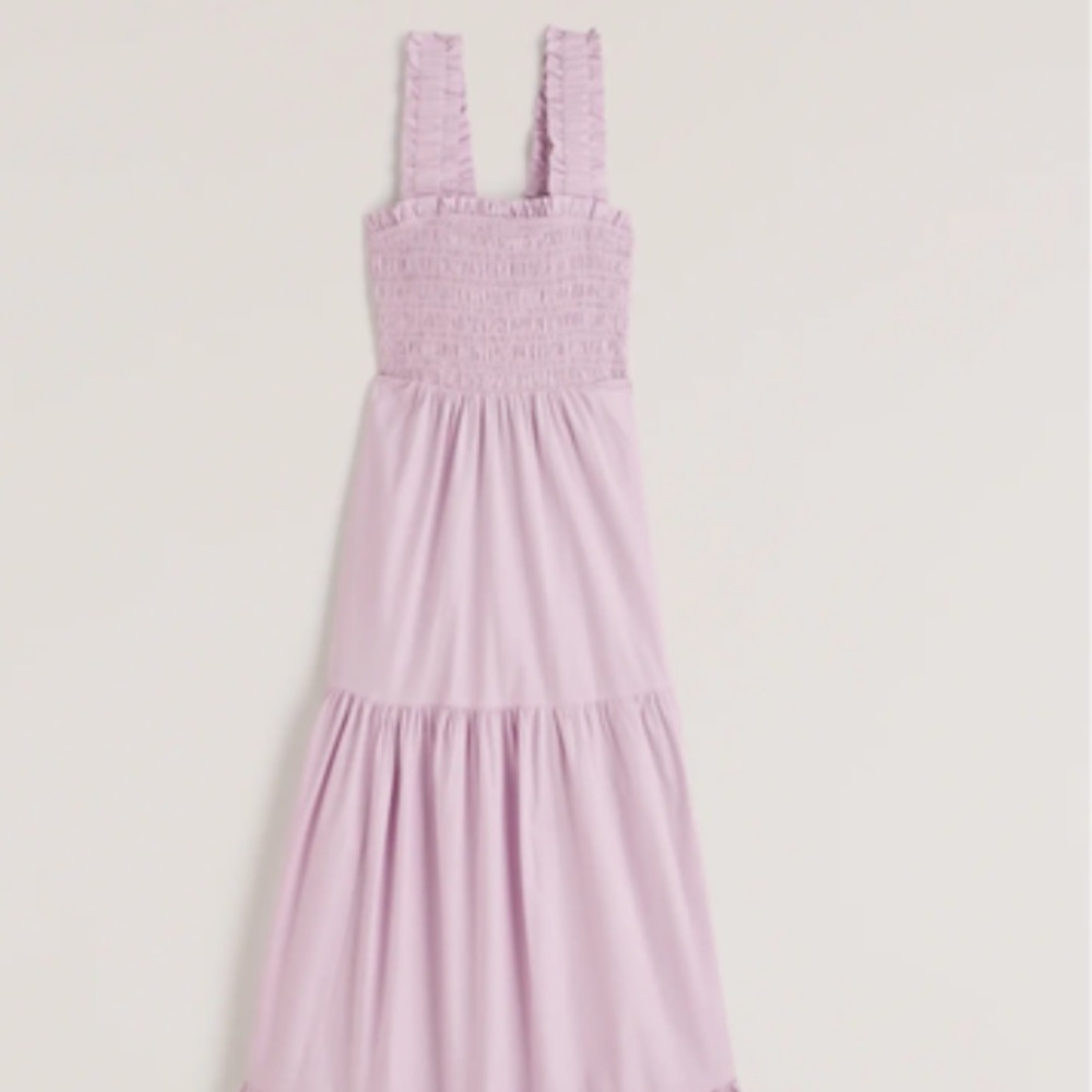 Women's Abercrombie & Fitch Smocked Bodice Easy Maxi Dress in Lavendar